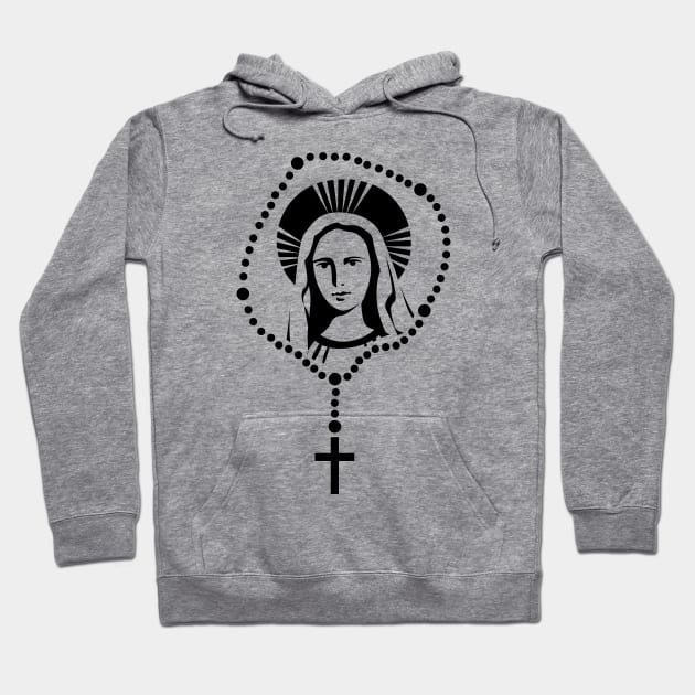 Virgin Mary & Catholic Rosary Hoodie by Wizardmode